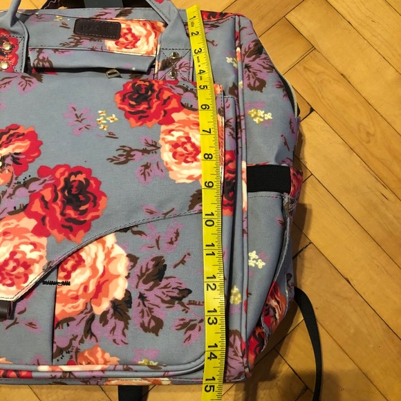 Gray Floral Diaper Bag/Backpack - Picture 16 of 16